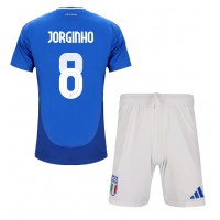 Taliansko Jorginho Frello #8 Domáci Detský futbalový dres ME 2024 Krátky Rukáv (+ trenírky)